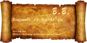 Bagaméri Balázs névjegykártya